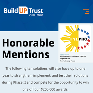 FYLPRO’s Tayo Project Selected as Honorable Mention in NIH Build UP Trust Challenge